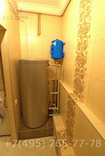Ремонт маленькой ванной комнаты - котельная с бойлером, где сохраняется всегда температурный режим воды